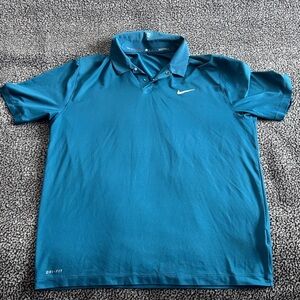 Nike Men's Teal Dri-FIT Polo Shirt